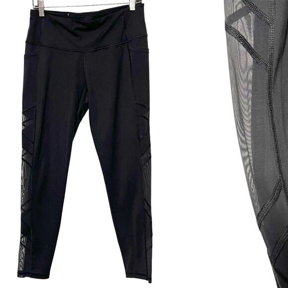VICTORIA’S SECRET Sport Mesh Inset Cropped Leggings L - Picture 1 of 6